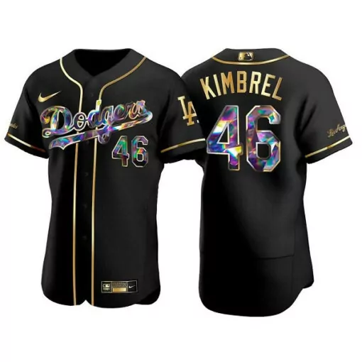 Customizable Mens los angeles dodgers 46 craig kimbrel black gold flex base stitched jersey 8048