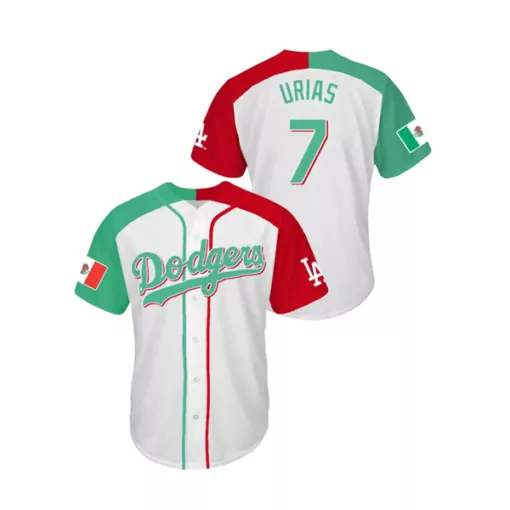 Custom Mens los angeles dodgers 7 julio urias mexican heritage culture night stitched jersey 7793