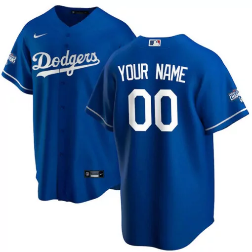Customizable Mens los angeles dodgers custom blue 2020 world series champions home patch stitched jersey 1072