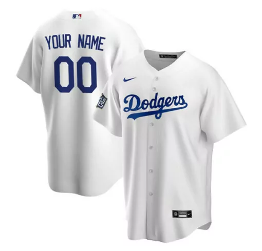 Customizable Mens los angeles dodgers custom white 2020 world series bound stitched jersey 8720