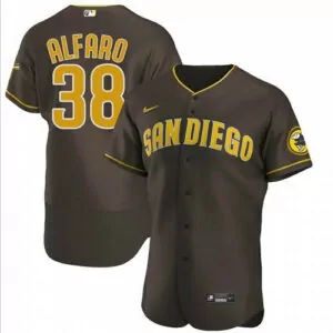 Customizable Mens san diego padres 38 jorge alfaro brown flex base stitched jersey 6583
