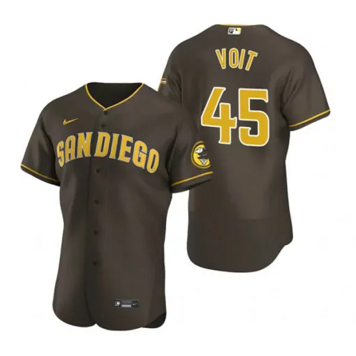 Customizable Mens san diego padres 38 jorge alfaro brown flex base stitched jersey 6583