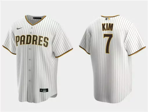Personalized Mens san diego padres 7 haseong kim white cool base stitched jersey 2785