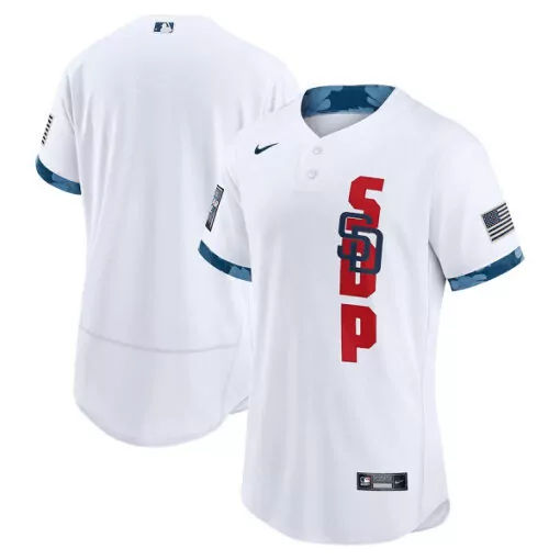 Personalized Mens san diego padres blank 2021 white allstar flex base stitched jersey 5317