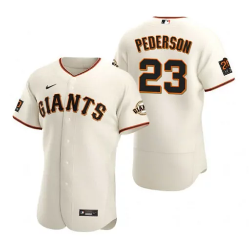 Custom Mens san francisco giants 23 joc pederson cream flex base stitched jersey 8952
