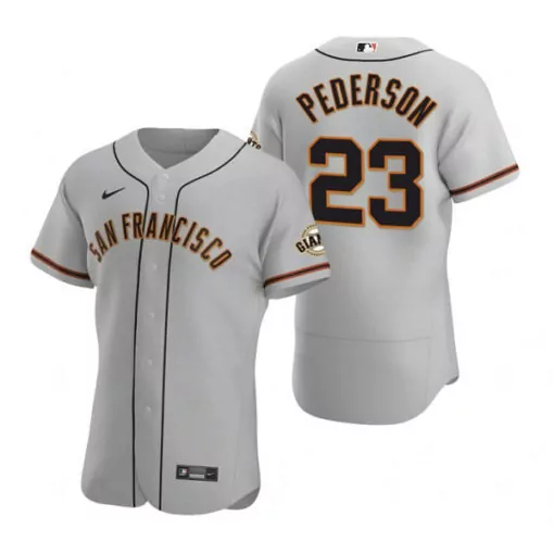 Custom Mens san francisco giants 23 joc pederson cream flex base stitched jersey 8952