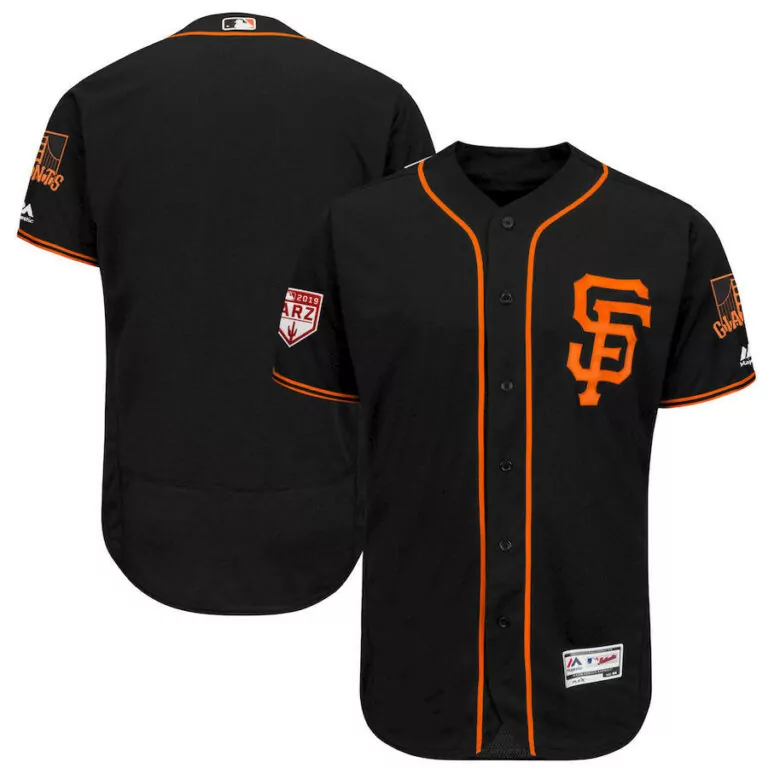 Custom Mens san francisco giants blank black 2019 spring training flex base stitched jersey 2156