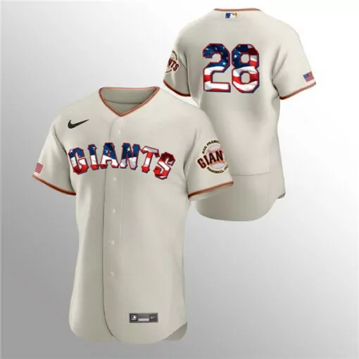 Customizable Mens san francisco giants cream 28 buster posey2020 stars stripes flex base stitched jersey 2081