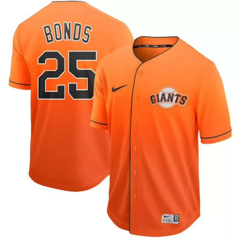 Custom Mens san francisco san francisco giants 25 barry bonds orange fade stitched jersey 4551