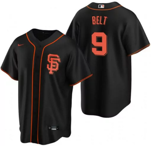 Personalized Mens san francisco san francisco giants 9 brandon belt black cool base stitched jersey 5550
