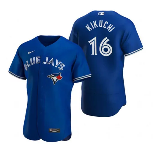 Custom Mens toronto toronto blue jays 16 yusei kikuchi royal flex base stitched jersey 4961