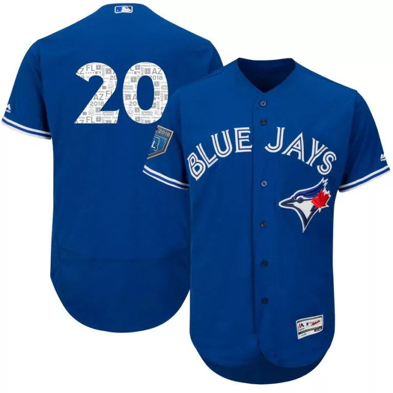 Custom Mens toronto toronto blue jays 20 josh donaldson royal 2018 spring training flexbase stitched jersey 6325