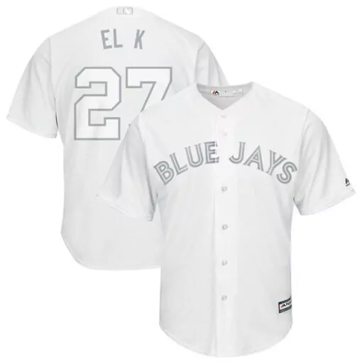 Customizable Mens toronto toronto blue jays 27 vladimir guerrero jr el k majestic white 2019 players weekend replica stitched jersey 7970