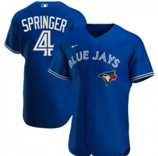Customizable Mens toronto toronto blue jays 4 george springer royal flex base stitched jersey 9136