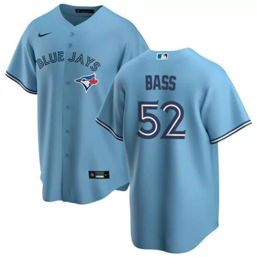 Customizable Mens toronto toronto blue jays 52 anthony bass light blue cool base stitched jersey 4220