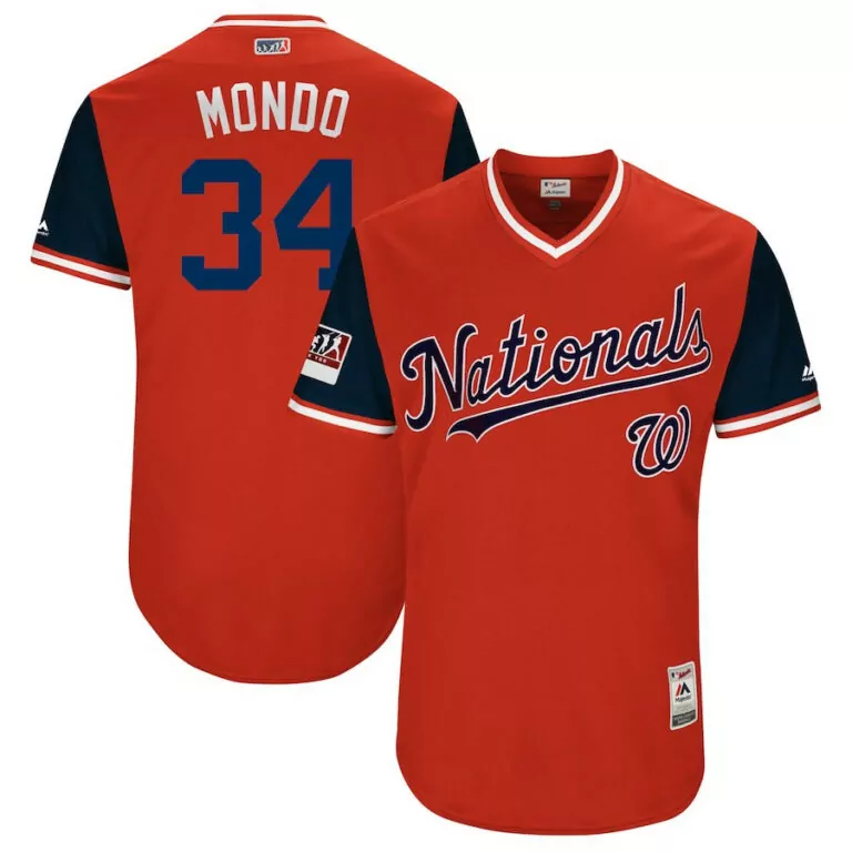 Personalized Mens washington nationals 34 bryce harper mondo majestic navy 2018 players weekend stitched jersey 6071