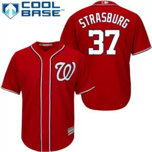 Personalized Mens washington nationals 37 stephen strasburg red cool base stitched jersey 3306