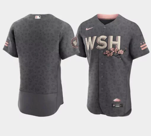 Customizable Mens washington nationals blank 2022 gray city connect cherry blossom flex base stitched jersey 9417