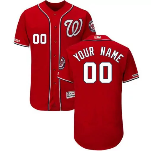 Personalized Mens washington nationals majestic red alternate collection flex base custom stitched jersey 7385