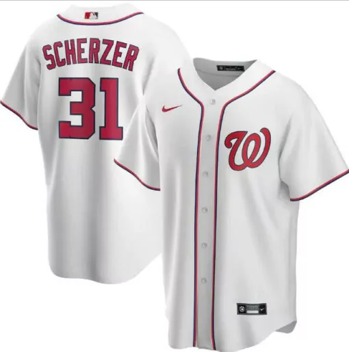 Personalized Mens washington nationals white 31 max scherzer cool base stitched jersey 5539