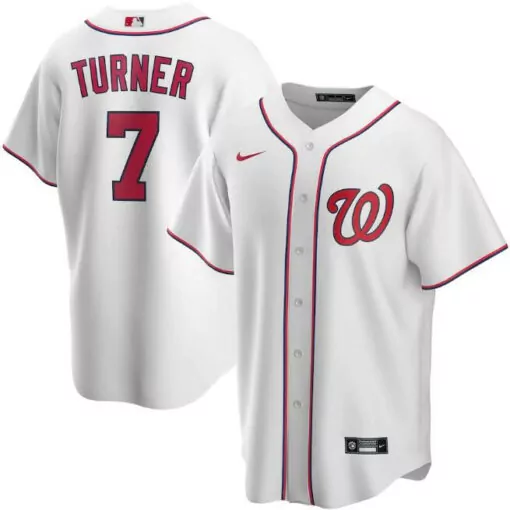 Customizable Mens washington nationals white 7 trea turner cool base stitched jersey 5709