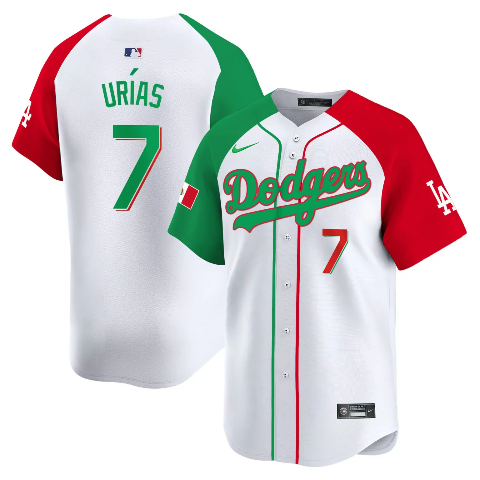 Personalized Mexican heritage night julio urias los angeles dodgers mexico jersey v2 all stitched 1954