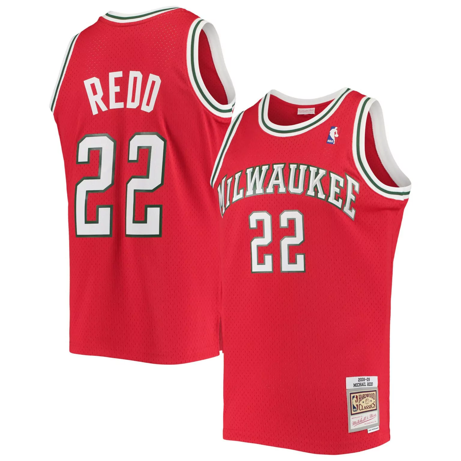 Personalized Michael redd milwaukee bucks 200809 hardwood classics jersey red nba 2515