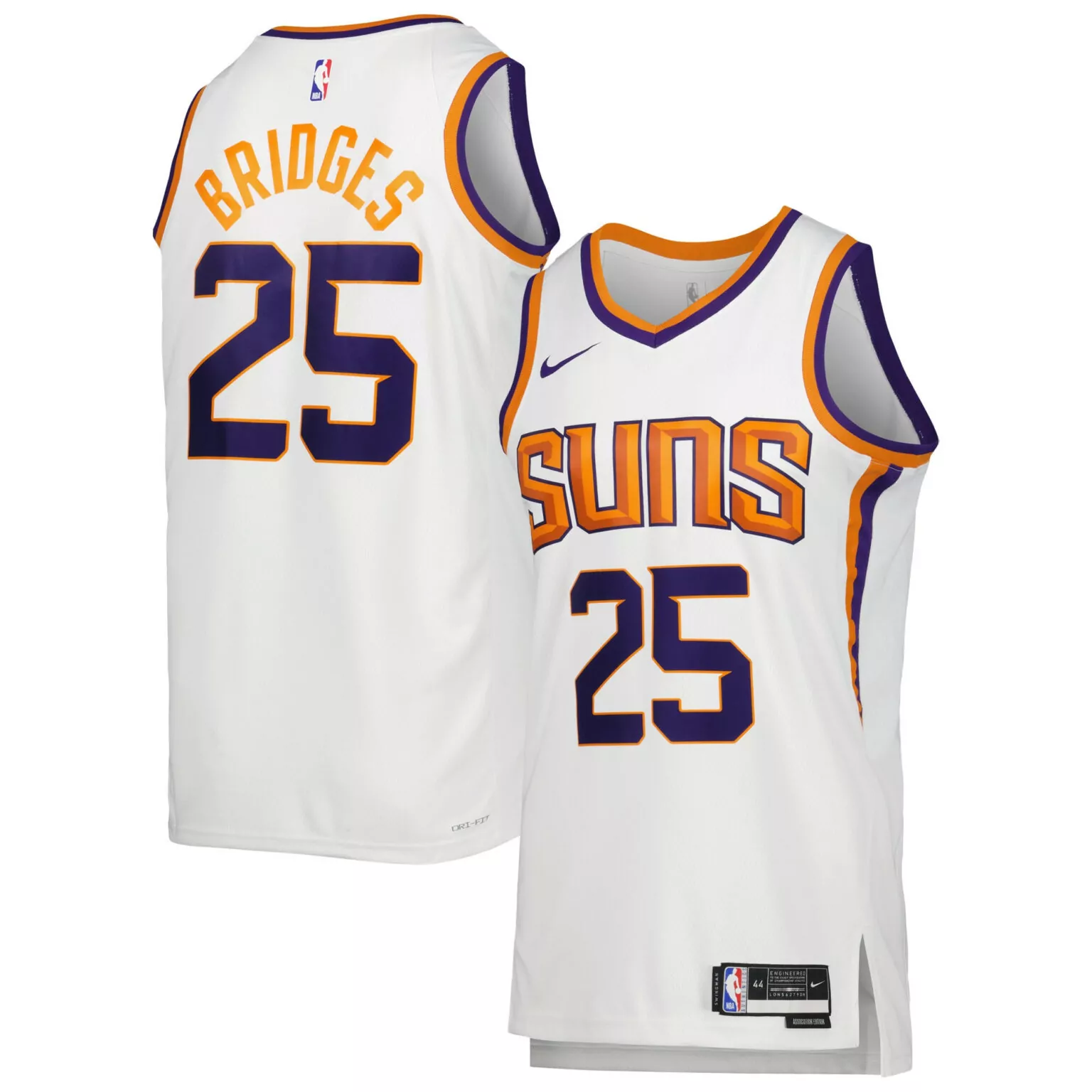 Custom Mikal bridges phoenix suns 202223 jersey white association edition nba 8420