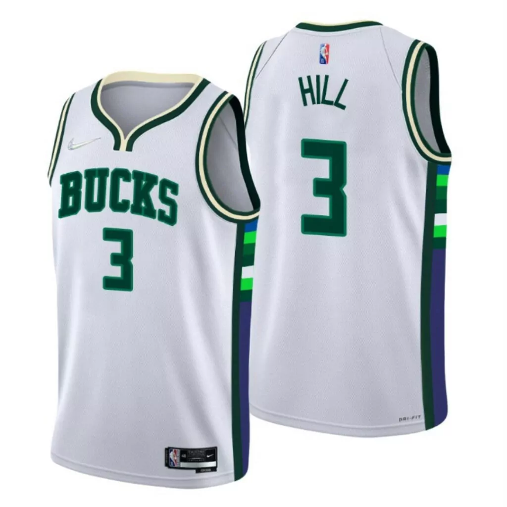 Personalized Milwaukee bucks george hill 3 nba basketball city white jersey bucks fans 6715