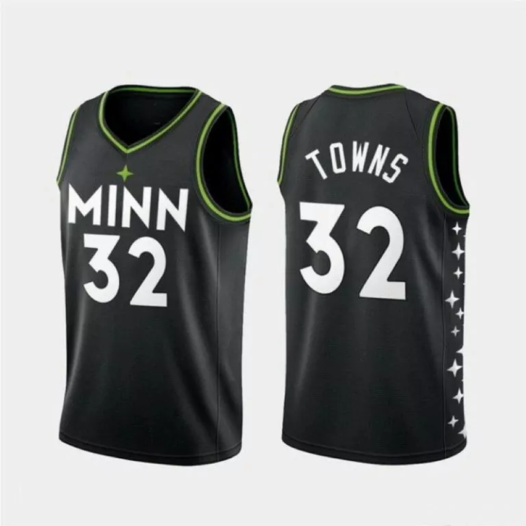 Custom Minnesota timberwolves karlanthony towns nba 2020 new arrival black jersey 5047