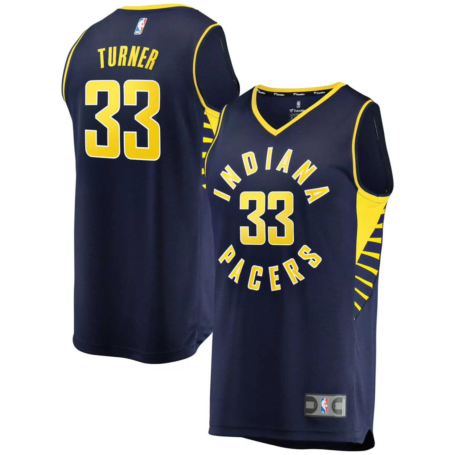 Custom Myles turner indiana pacers fast break player jersey icon edition navy nba 1116