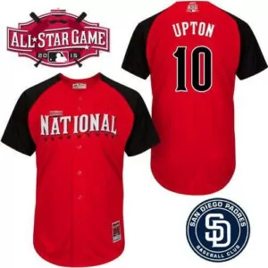 Personalized National league san diego padres 10 upton red 2015 all star jersey 4034