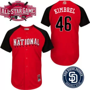 Custom National league san diego padres 46 kimbrel red 2015 all star jersey 2176