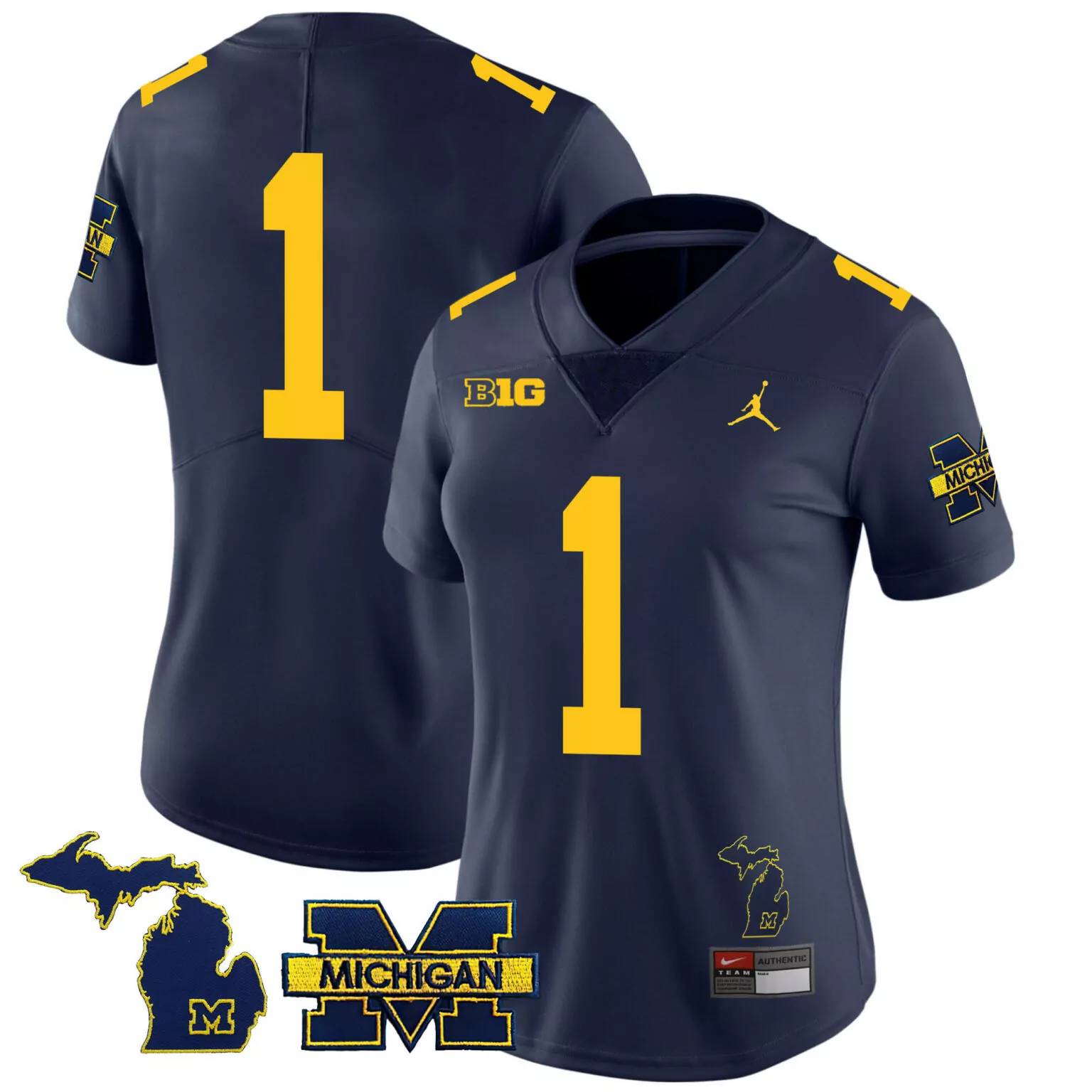 Custom Navy 1 team michigan wolverines 2023 special jersey v3 all stitched 5926