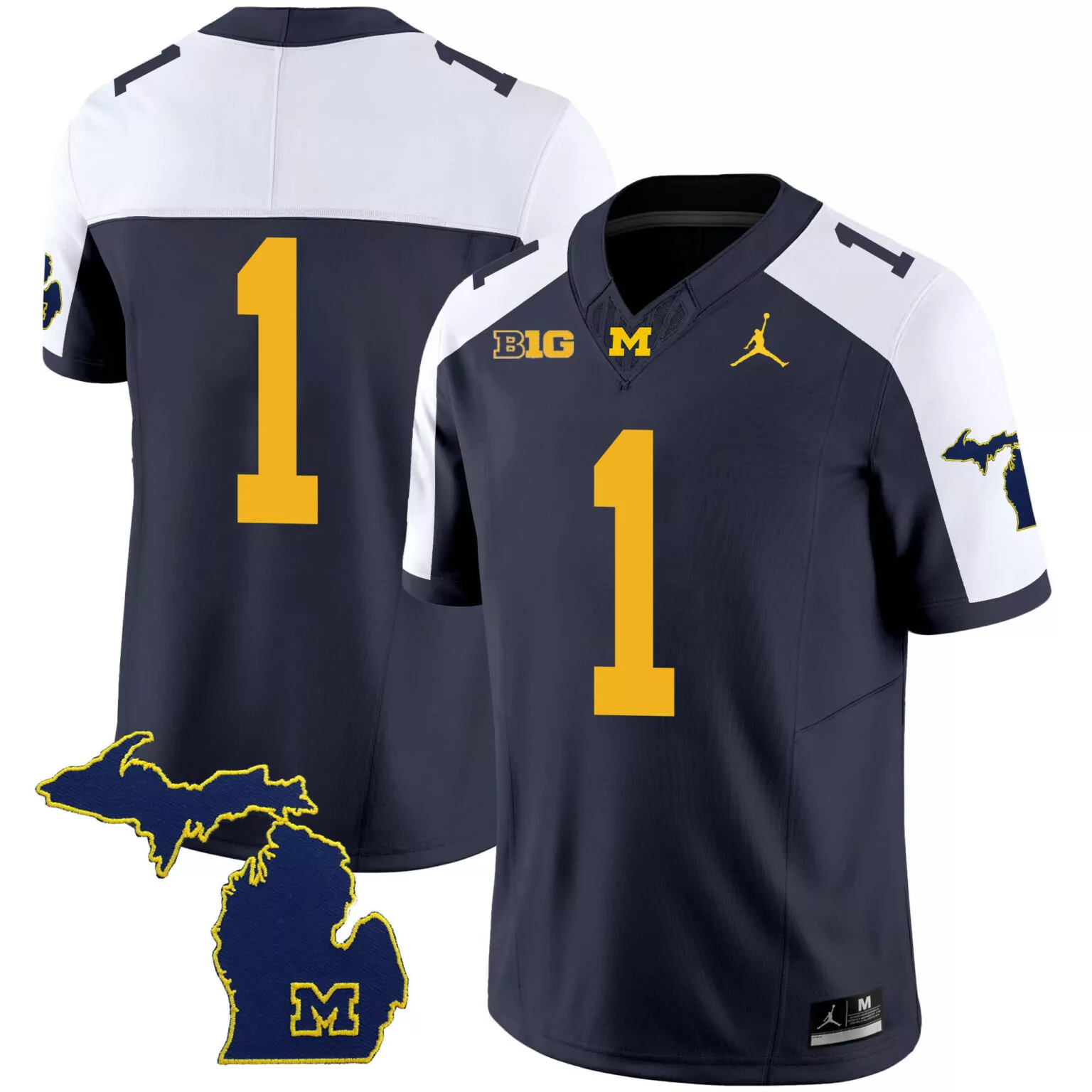 Custom Navy alternate 1 team michigan wolverines 2023 special jersey v2 all stitched 6967