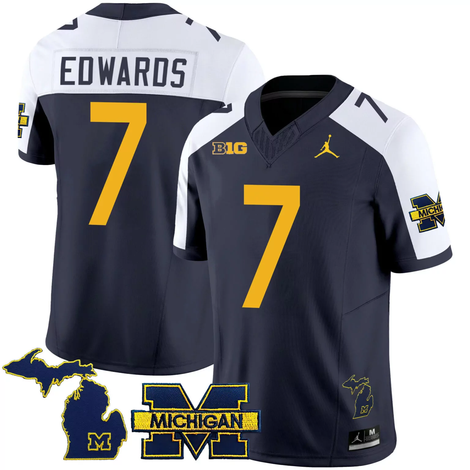 Personalized Navy alternate donovan edwards michigan wolverines 2023 special jersey v3 all stitched 5066