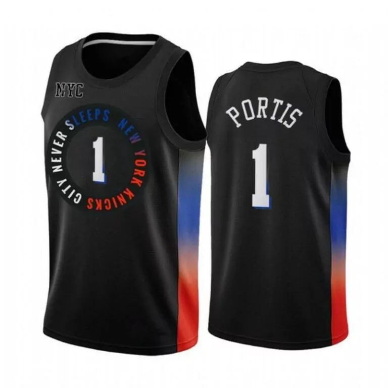 Personalized New york knicks bobby portis 1 2020 nba new arrival black city jersey 7748