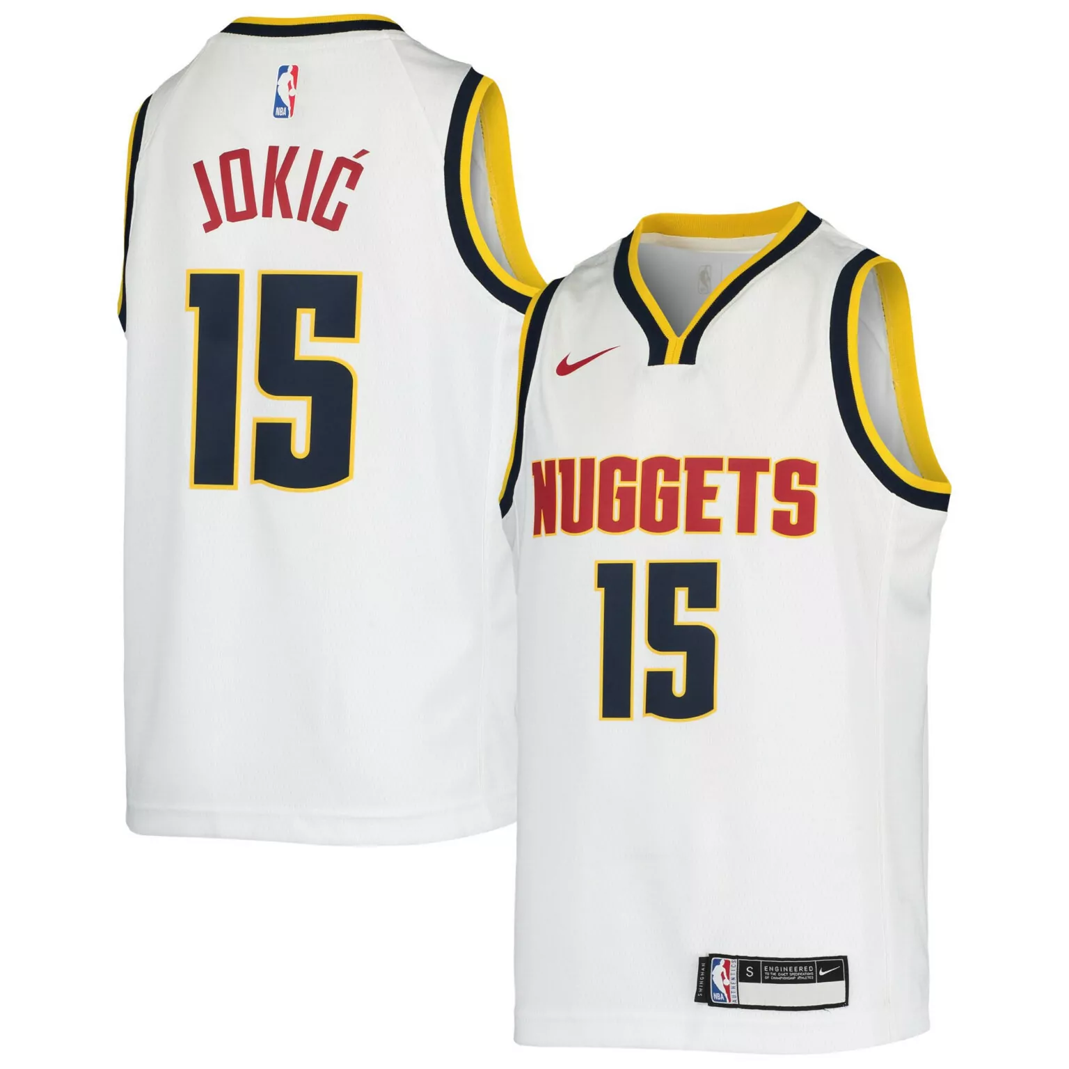 Custom Nikola jokic denver nuggets 201920 jersey association edition white nba 3094