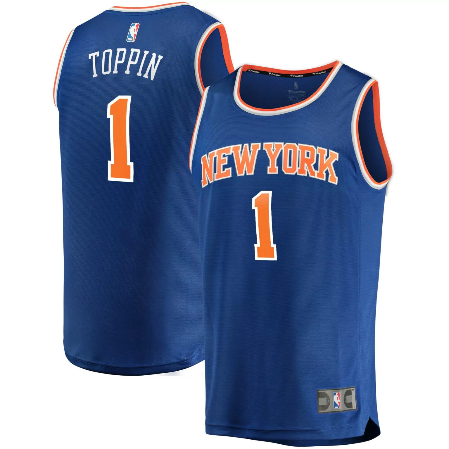 Custom Obi toppin new york knicks 2020 nba draft first round pick fast break jersey royal 9225