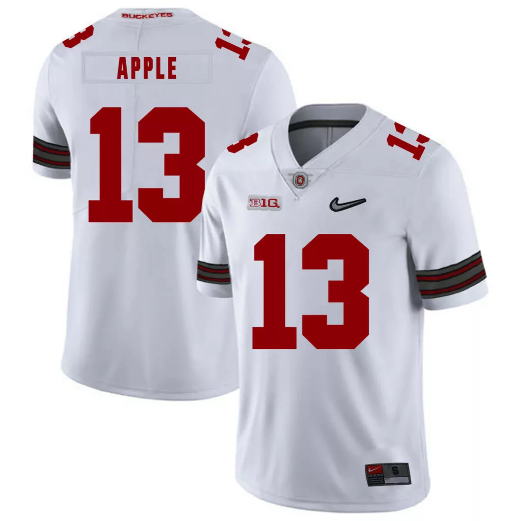 Personalized Ohio state buckeyes 13 eli apple white diamond logo college jersey 5650