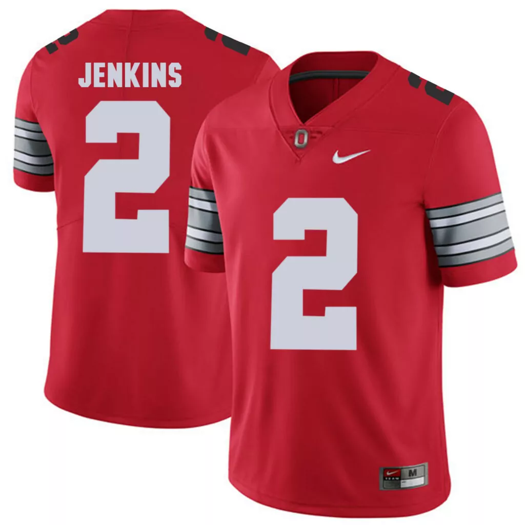 Custom Ohio state buckeyes 2 pryor jenkins red 2018 spring game college football jersey 1308