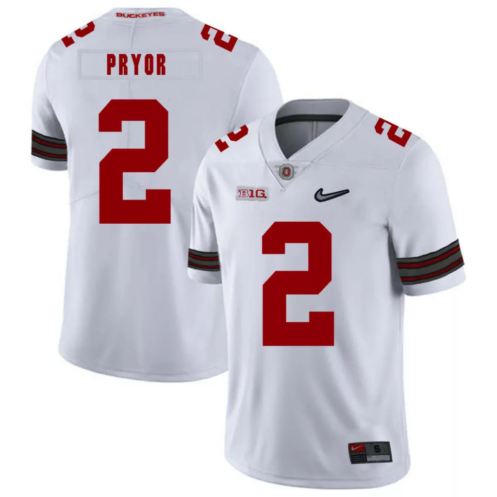 Personalized Ohio state buckeyes 2 terrelle pryor white diamond logo college jersey 3615