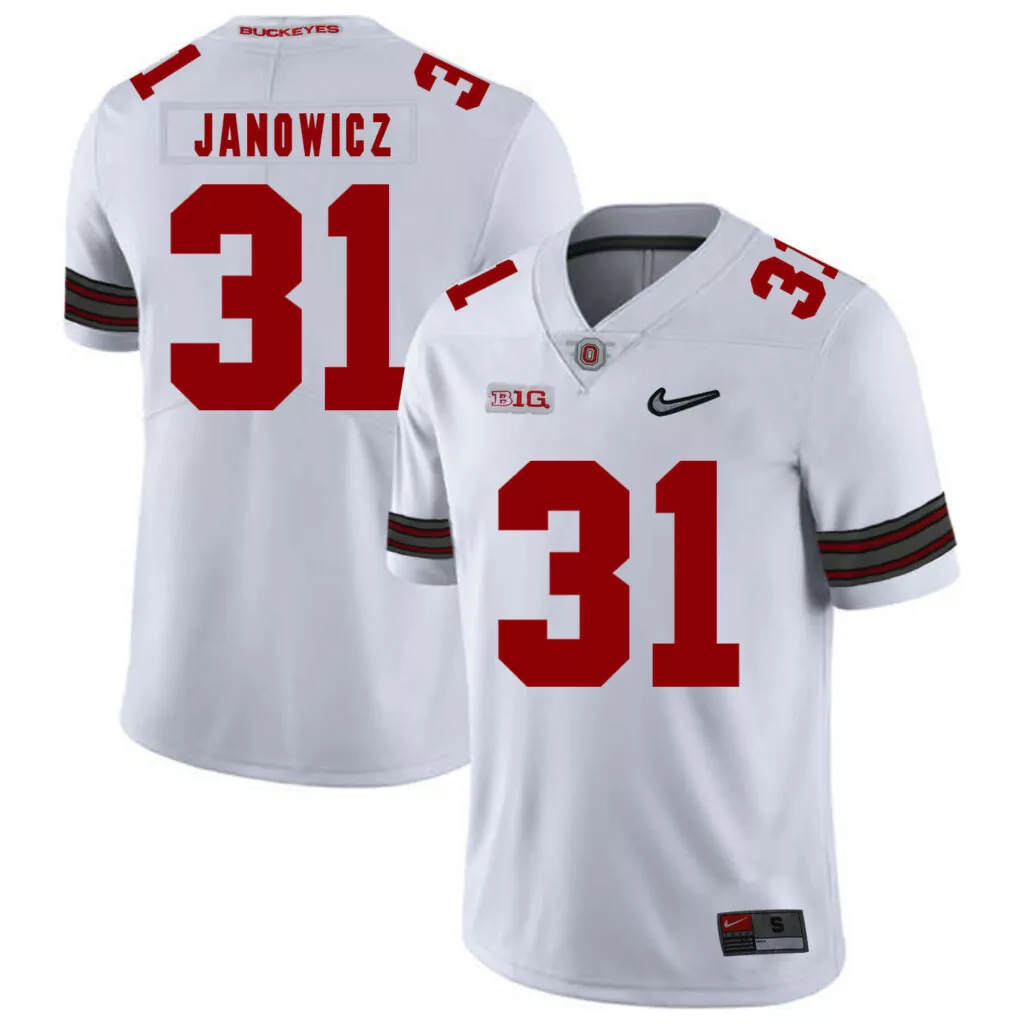 Personalized Ohio state buckeyes 31 vic janowicz white diamond logo college jersey 2436