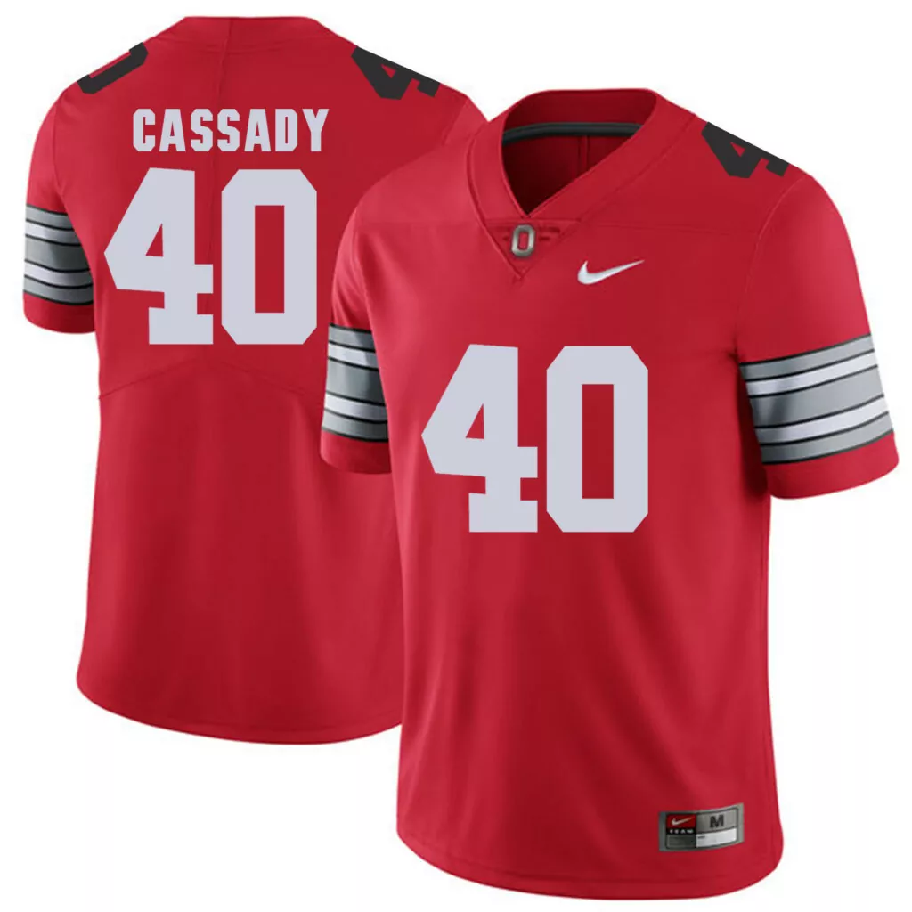 Custom Ohio state buckeyes 40 hopalong cassady red 2018 spring game college football jersey 1237