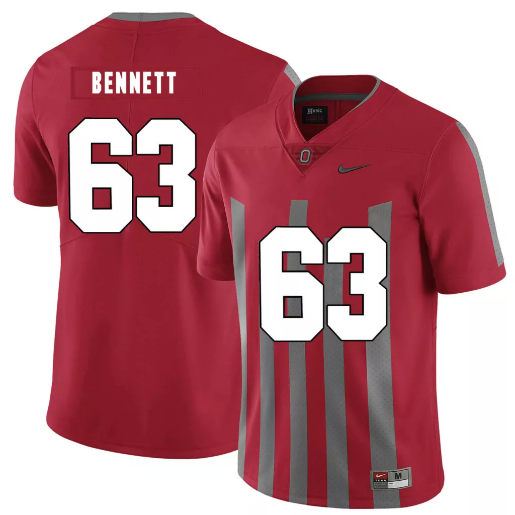 Personalized Ohio state buckeyes 63 michael bennett iv red elite college jersey 5460