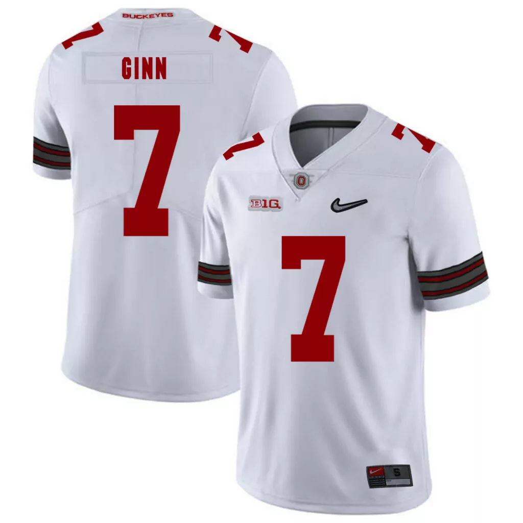 Personalized Ohio state buckeyes 7 ted ginn jr white diamond logo college jersey 1331