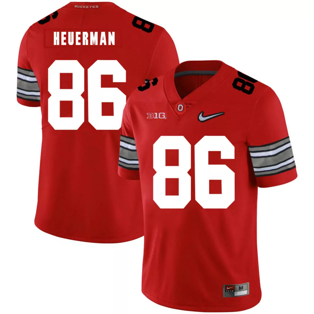 Custom Ohio state buckeyes 86 jeff heuerman red diamond logo college jersey 2765