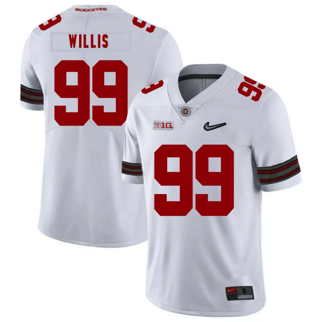 Customizable Ohio state buckeyes 99 bill willis white diamond logo college jersey 8969