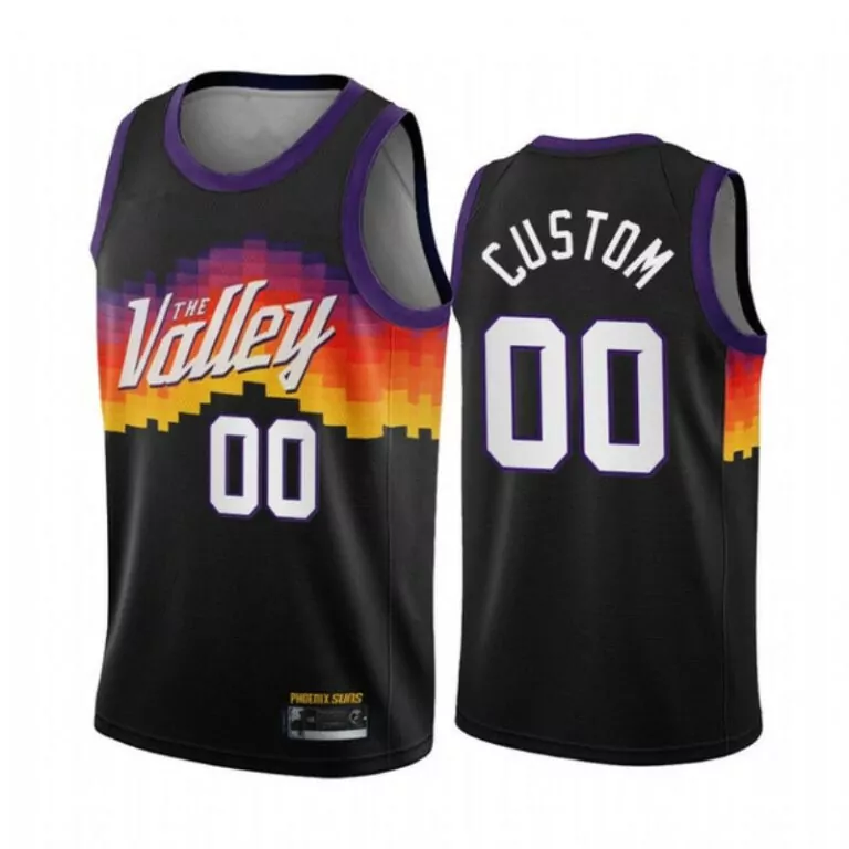Custom Phoenix suns 2020 nba personalized custom black city the valley jersey 7433