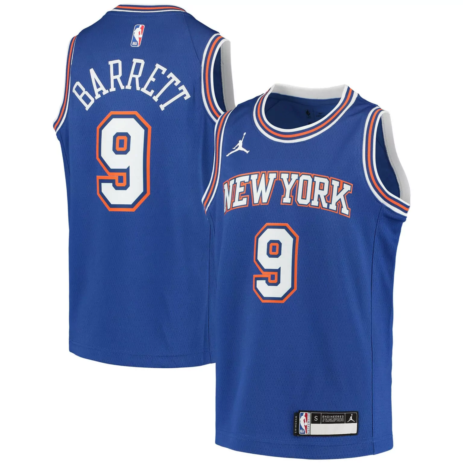 Personalized Rj barrett new york knicks jordan brand 202021 player jersey statement edition blue nba 8265